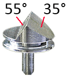 EM-Tec low profile double pre-tilt (52°/38°) SEM pin stub Ø12.7 mm for FEI / TFS Dualbeam, aluminium 