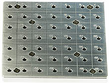 EM-Tec CS49/9 Multi-Stiftprobenhalter für 49x Ø 12,7 mm oder 9x Ø 25,4 mm Stiftproben, M4