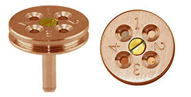EM-Tec TG4C Stiftprobenhalter für 4 TEM Grids, Ø 18 Kopf, Kupfer, Standard Pin