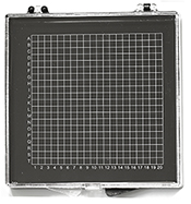 Micro-Tec GB44 gel carrier box, clear / black polystyrene, 130x120x14mm