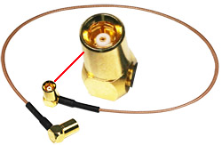 Kabel für Schichtdickenmesskopf, 19cm Länge (SMB/SMB Konnektor) für standard Probentisch