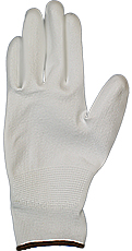 EM-Tec ESD safe PU coated knitted nylon gloves, white, size M, pair