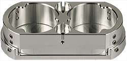 EM-Tec R2 Top Referenzhalter für 2x Ø 40 mm metallographische Schliffproben, Std. Pin. Inklusive 2 Positionen für kompakte Kalibrierstandards.
