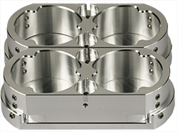 EM-Tec R22 Top Referenzhalter für 4 x Ø 40 mm metallographische Schliffproben, Std. Pin.  Inklusive 4 Positionen für kompakte Kalibrierstandards.