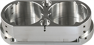 EM-Tec R5 Top Referenzhalter für 2x Ø 50 mm / 2 Zoll metallographische Schliffproben, Std Pin Stub. Inklusive 2 Positionen für kompakte Kalibrierstandards.