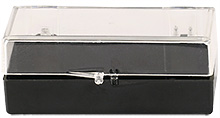 Micro-Tec CB30 durchsichtige/schwarze Aufbewahrungsschachtel, aufklappbar, 72 x 30 x 25 mm