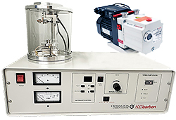 Cressington 208C high vacuum carbon coater, 230V/50Hz<br>
Incl. HiPace/DUO3 pumping system