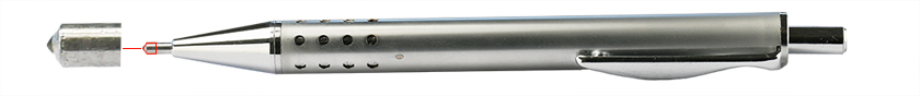 Micro-Tec DS5 Anreißnadel mit 120° Diamantspitze, 140 mm Gesamtlänge, einfahrbare Spitze