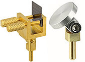 EM-Tec GS10 swivel head sample holder for up 10mm, gold plated brass, pin