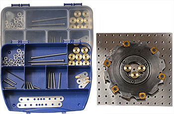 EM-Tec Versa-Plate H121 SEM sample holder 150x150mm with 121 M4 threaded holes and 5 brackets