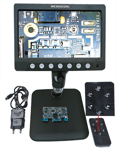 Micro-Tec DM330  kabelloses Digitalmikroskop mit 7-Zoll-Bildschirm und Akku