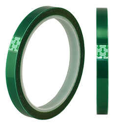 Single sided green PET , polyester, mylar tapes with silicone based  adhesive for masking, taping, transfering and laboratory applications.