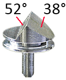 EM-Tec low profile double pre-tilt (52°/38°) SEM pin stub Ø12.7 mm for FEI / TFS Dualbeam, aluminium