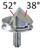 EM-Tec low profile double pre-tilt (52°/38°) SEM pin stub Ø12.7 mm for FEI / TFS Dualbeam, aluminium 