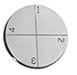ZEISS Stiftprobenteller, Ø 19 mm Kopf, 4 nummerierte Felder (eingraviert), kurzer Pin, Aluminium