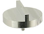 Double 90 degree angled Zeiss pin stub Ø32mm diameter, short pin, aluminium