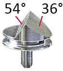 EM-Tec low profile double pre-tilt (54°/36°) SEM pin stub Ø12.7 mm for Zeiss CrossBeam, short Zeiss pin, aluminium