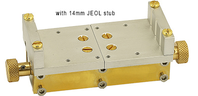 EM-Tec CV1 centering vise SEM sample holder for up to 110mm, Ø14mm JEOL stub