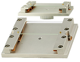 EM-Tec RG2 twin geological thin sections top reference holder for 2 petrographic slides up to 48x28mm, Ø14mm JEOL stub