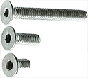 EM-Tec M4F set of hex flat head screws M4, stainless steel AISI 304:<br><br> 10 each M4 x 8mm, 10 each M4 x 12mm & 10 each M4 x 30mm
