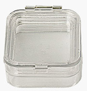 Micro-Tec M22 clear plastic membrane box, hinged,  50x50x25mm