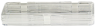 Micro-Tec M43A clear plastic membrane box, hinged, 240x75x30mm