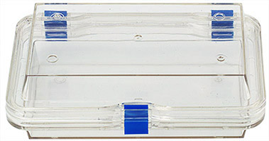 Micro-Tec M64 clear plastic membrane box, hinged,  160x100x50mm