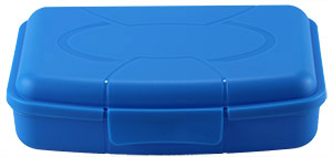 Micro-Tec B60 blue polypropylene plastic hinged storage box, 146x95x38mm