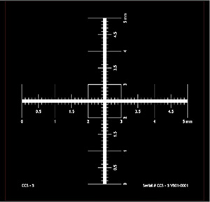 CCS-5 Micro-Tec 5mm cross scale, 0.01mm div., Si/Cr, opaque