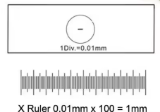 Micro-Tec MS2 Glas-Kalibrierobjektträger, 1 mm horizontales Linearmaß mit 0,01 mm Teilung