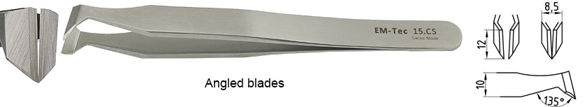 50-005015-EM-Tec-15M.jpg EM-Tec 15.CS  high precision cutting tweezers, 12mm angled blades, carbon steel