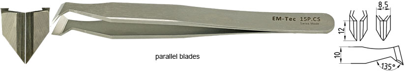 50-005020-EM-Tec-15P-CS.jpg EM-Tec 15P.CS  high precision cutting tweezers, 12mm parallel blades, carbon steel