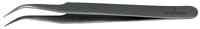 50-014670.jpg Value-Tec 7.TT fine titanium tweezers, style 7, curved fine tips