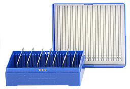 Micro-Tec M25B slide storage box for 25 standard 75x25mm slides, blue