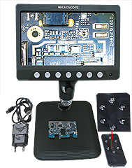 Micro-Tec DM330 kabelloses Digitalmikroskop mit 7 Zoll LCD Bildschirm und Akku, 100-240V