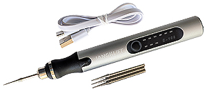 ER28 rechargeable micro rotary engraving pen, incl. 4x diamond engraving bits and USB-C charging cable
