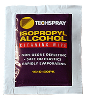 Techspray Isopropyl alcohol (IPA) pre-saturared cleaning wipes, 14.5 x 15 cm