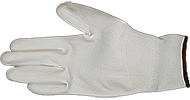 EM-Tec ESD safe PU coated knitted nylon gloves, white, size L, pair