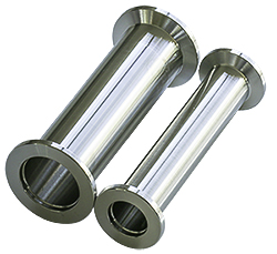 •	EM-Tec DN-KF straight through tubes made form vacuum grade AISI 304 stainless steel to be used in vacuum lines or as stand-off for oil mist filters