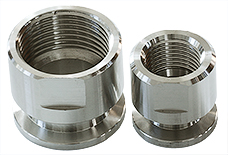 EM-Tec KF vacuum flange adapters to BSPT female thread, stainless steel