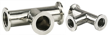 EM-Tec DN-KF equal T connector, 304 stainless steel