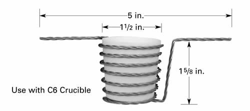 Wolfram Heizungskorb B11 für Tiegel C6, 127 mm Länge