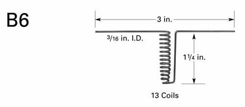 Wolfram Verdampferkorb B6, 32 mm H x Ø 4,8 mm ID, 13 Windungen, 76 mm Länge