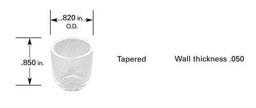 Crucible C2, 4.5 ml, Ø18 mm OD x 19mm H, 1.27 mm wall thickness. Use with B9 basket heater.