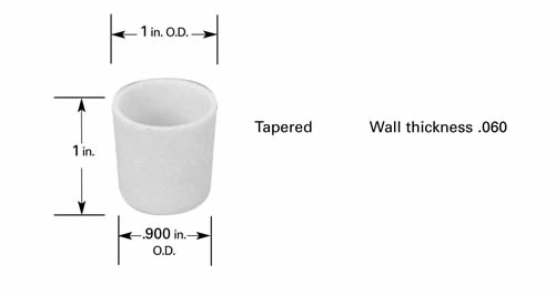 Tiegel C5, 12ml, Ø25,4 mm AD x 25,4 mm H,  1,5 mm Wandung. Wird benützt mit Heizungskorb B10, Tiegelheizung CH-5, CH-12 und CH-13.