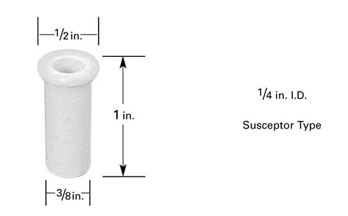 Tiegel C7, 0,7 ml, Ø9,5 mm AD x 25 mm H,  Ø12.7 mm Kragen. Wird benützt mit Tiegelheizung CH-7.