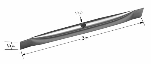 Evaporation boat S17A, folded, vertical, closed with Ø3mm opening, 76mm L x 6,3mm H 