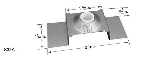 Tungsten crucible heater strip for C1 crucible, raised middle part, 76mm L x 32mm W 