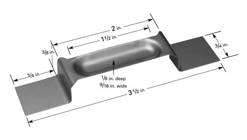 Evaporation boat S38, raised middle part with 32 x 14 x 3mm trough, 89mm L x 19mm W 