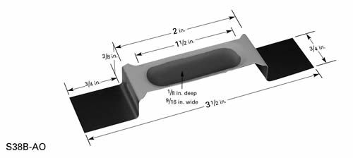 Alumina coated evaporation boat S38A, raised middle part with uncoated 32 x 14 x 3mm trough, 89mm L x 19mm W